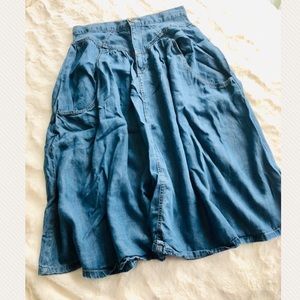 High waisted soft denim midi skirt sz sm